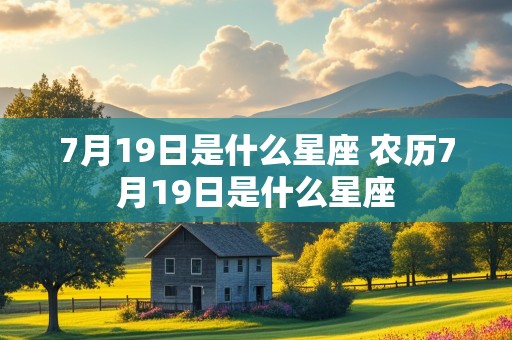 7月19日是什么星座 农历7月19日是什么星座