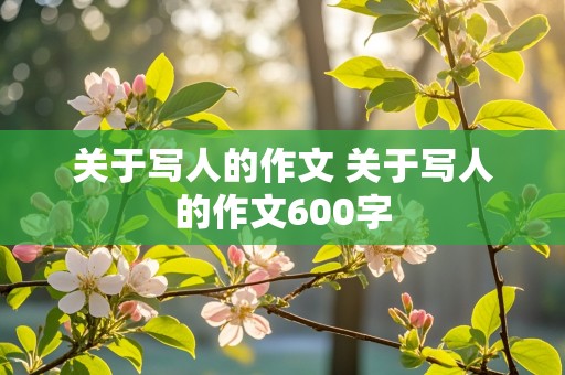 关于写人的作文 关于写人的作文600字