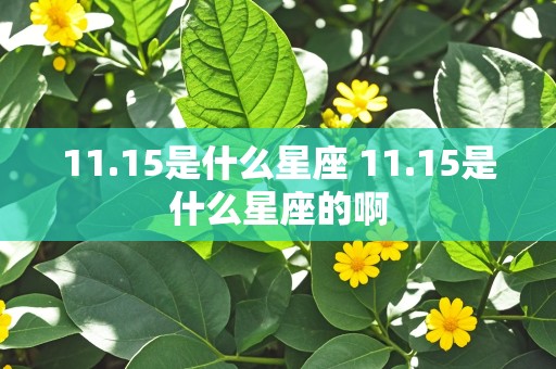 11.15是什么星座 11.15是什么星座的啊