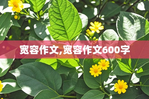 宽容作文,宽容作文600字