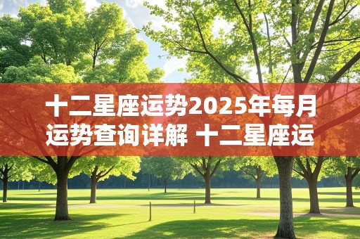 十二星座运势2025年每月运势查询详解 十二星座运势2025年每月运势查询详解图