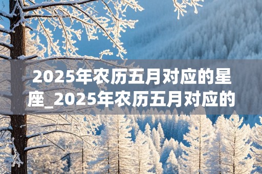 2025年农历五月对应的星座_2025年农历五月对应的星座是什么