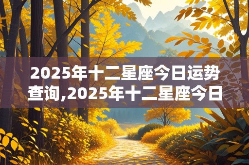 2025年十二星座今日运势查询,2025年十二星座今日运势查询表