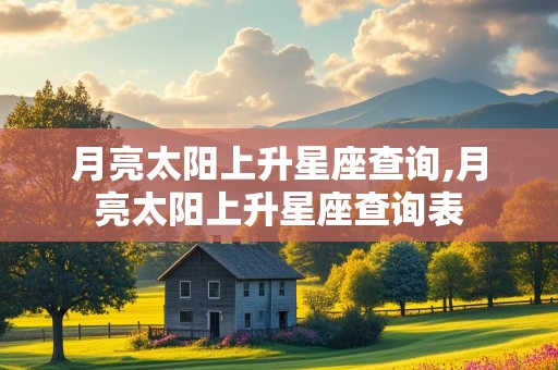 月亮太阳上升星座查询,月亮太阳上升星座查询表