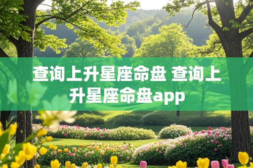 查询上升星座命盘 查询上升星座命盘app