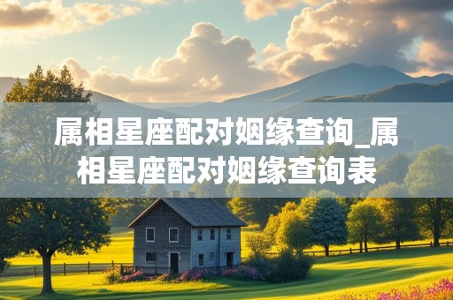 属相星座配对姻缘查询_属相星座配对姻缘查询表