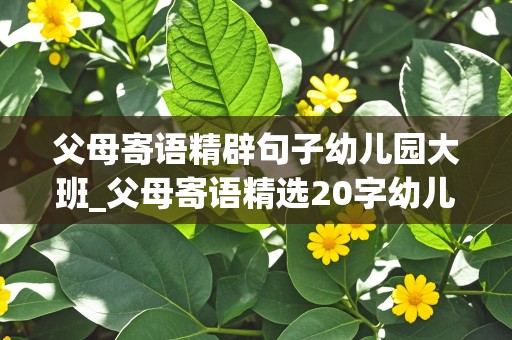 父母寄语精辟句子幼儿园大班_父母寄语精选20字幼儿园大班