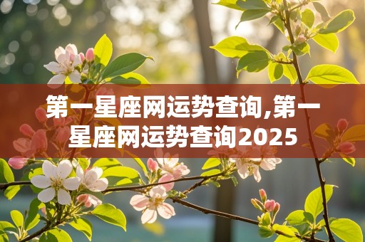 第一星座网运势查询,第一星座网运势查询2025