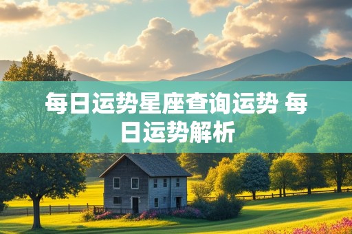 每日运势星座查询运势 每日运势解析