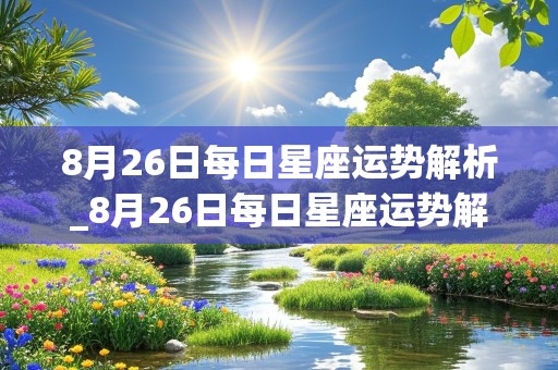 8月26日每日星座运势解析_8月26日每日星座运势解析视频