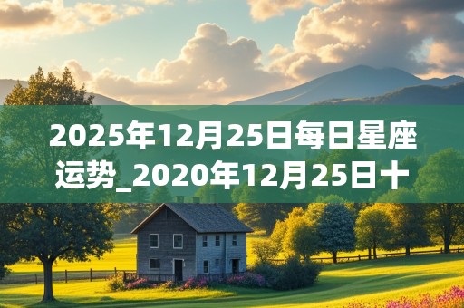 2025年12月25日每日星座运势_2020年12月25日十二星座运势