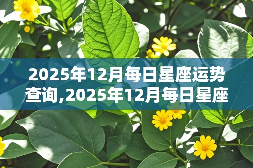 2025年12月每日星座运势查询,2025年12月每日星座运势查询表