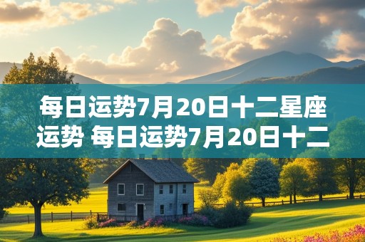 每日运势7月20日十二星座运势 每日运势7月20日十二星座运势如何