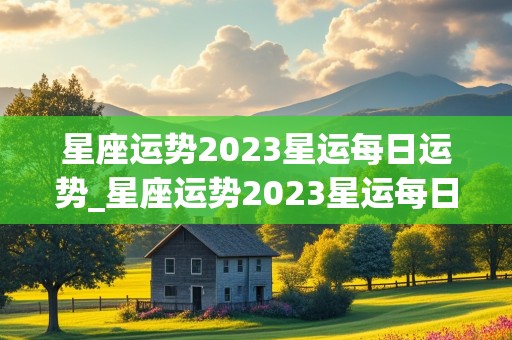 星座运势2023星运每日运势_星座运势2023星运每日运势查询