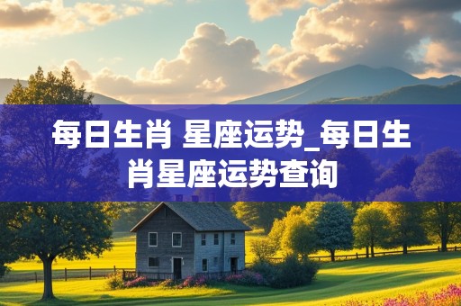 每日生肖 星座运势_每日生肖星座运势查询