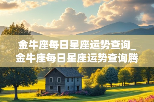 金牛座每日星座运势查询_金牛座每日星座运势查询腾讯