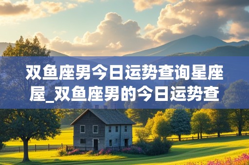 双鱼座男今日运势查询星座屋_双鱼座男的今日运势查询