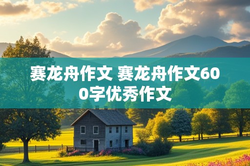 赛龙舟作文 赛龙舟作文600字优秀作文