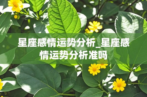 星座感情运势分析_星座感情运势分析准吗