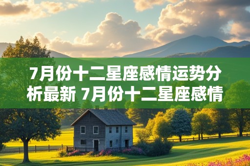 7月份十二星座感情运势分析最新 7月份十二星座感情运势分析最新