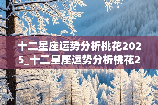 十二星座运势分析桃花2025_十二星座运势分析桃花2025年