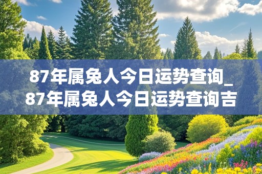 87年属兔人今日运势查询_87年属兔人今日运势查询吉凶