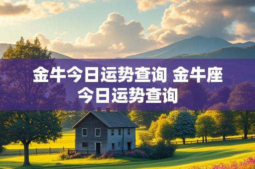 金牛今日运势查询 金牛座今日运势查询