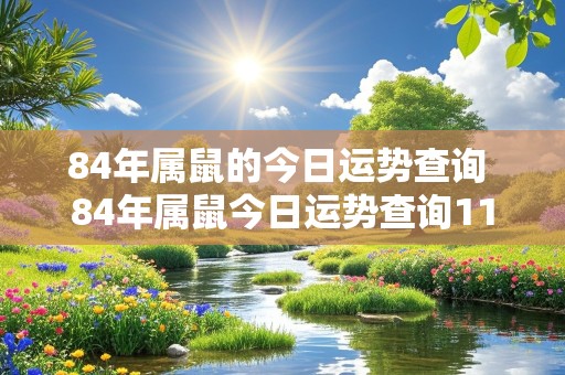 84年属鼠的今日运势查询 84年属鼠今日运势查询11月28日