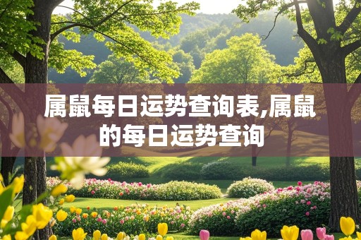 属鼠每日运势查询表,属鼠的每日运势查询