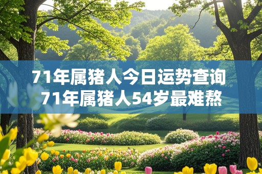 71年属猪人今日运势查询 71年属猪人54岁最难熬