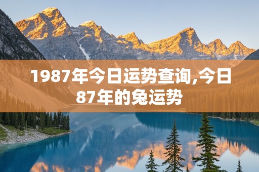 1987年今日运势查询,今日87年的兔运势