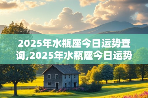 2025年水瓶座今日运势查询,2025年水瓶座今日运势查询女性