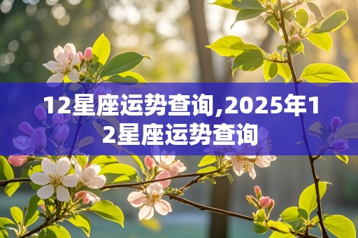 12星座运势查询,2025年12星座运势查询