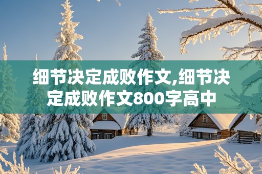 细节决定成败作文,细节决定成败作文800字高中