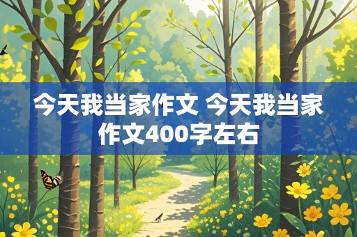 今天我当家作文 今天我当家作文400字左右