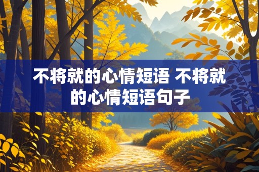 不将就的心情短语 不将就的心情短语句子