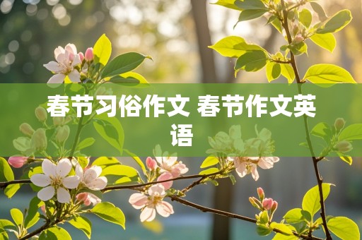 春节习俗作文 春节作文英语