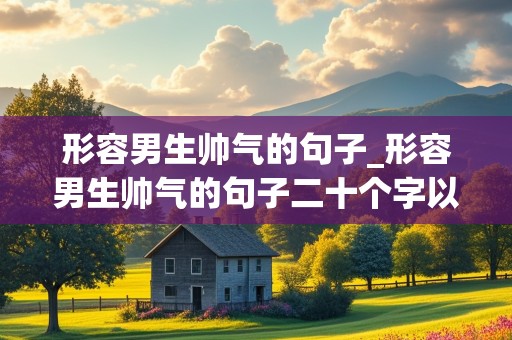 形容男生帅气的句子_形容男生帅气的句子二十个字以内