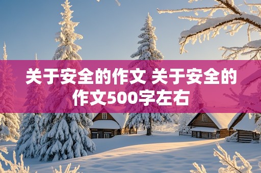 关于安全的作文 关于安全的作文500字左右