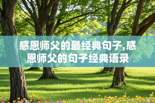 感恩师父的最经典句子,感恩师父的句子经典语录