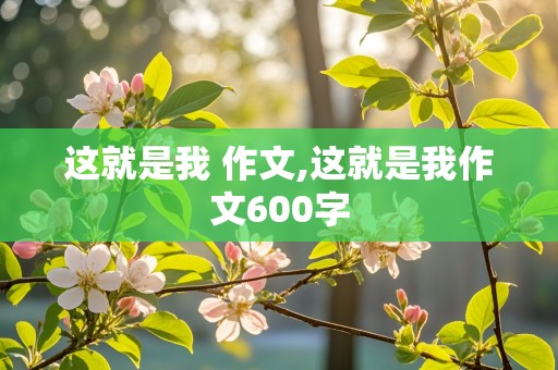 这就是我 作文,这就是我作文600字