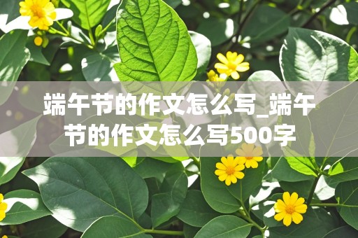 端午节的作文怎么写_端午节的作文怎么写500字