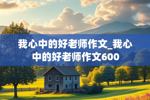 我心中的好老师作文_我心中的好老师作文600