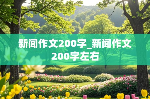 新闻作文200字_新闻作文200字左右