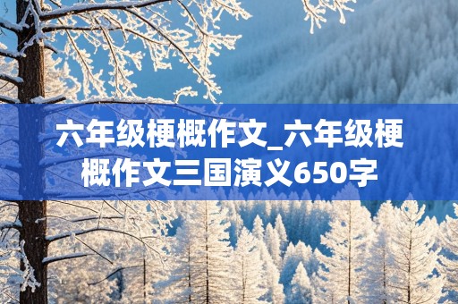 六年级梗概作文_六年级梗概作文三国演义650字