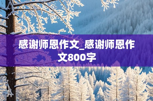 感谢师恩作文_感谢师恩作文800字