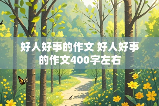 好人好事的作文 好人好事的作文400字左右