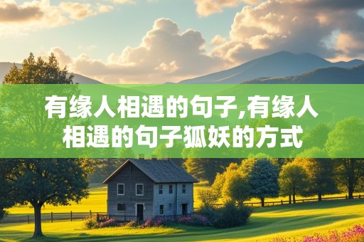 有缘人相遇的句子,有缘人相遇的句子狐妖的方式