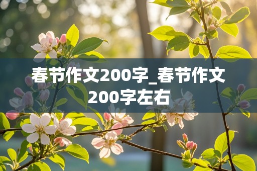 春节作文200字_春节作文200字左右