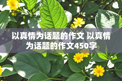 以真情为话题的作文 以真情为话题的作文450字